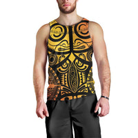 Marquesas Islands Men Tank Top Marquesan Tattoo Yellow Gradient - Polynesian Pride