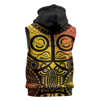 Marquesas Islands Sleeveless Hoodie Marquesan Tattoo Yellow Gradient - Polynesian Pride