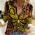 Marquesas Islands Women Casual Shirt Marquesan Tattoo Yellow Gradient - Polynesian Pride
