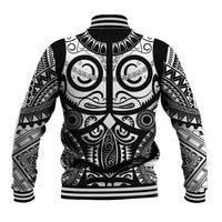 Marquesas Islands Baseball Jacket Marquesan Tattoo Black White Color - Polynesian Pride