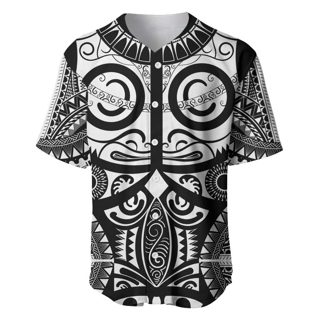 Marquesas Islands Baseball Jersey Marquesan Tattoo Black White Color LT14 Black - Polynesian Pride