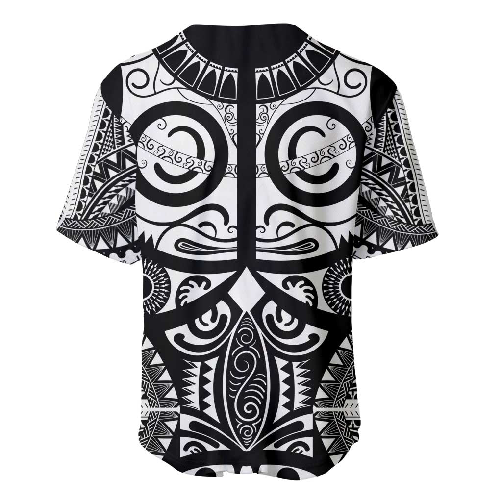 Marquesas Islands Baseball Jersey Marquesan Tattoo Black White Color LT14 - Polynesian Pride