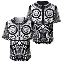 Marquesas Islands Baseball Jersey Marquesan Tattoo Black White Color LT14 - Polynesian Pride