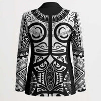 Marquesas Islands Blazer Marquesan Tattoo Black White Color LT14 - Polynesian Pride