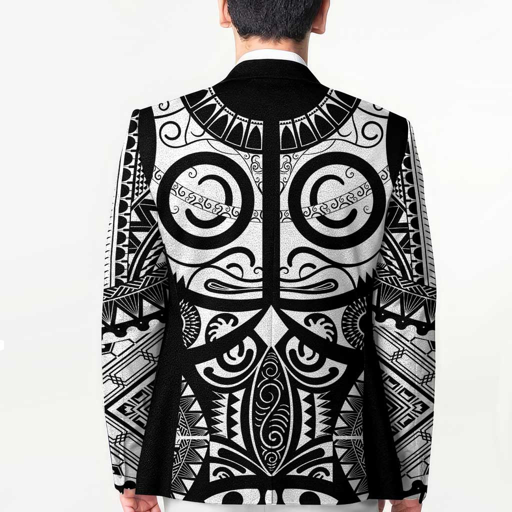 Marquesas Islands Blazer Marquesan Tattoo Black White Color LT14 - Polynesian Pride
