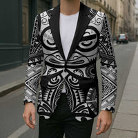 Marquesas Islands Blazer Marquesan Tattoo Black White Color LT14 - Polynesian Pride