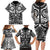 Marquesas Islands Family Matching Long Sleeve Bodycon Dress and Hawaiian Shirt Marquesan Tattoo Black White Color - Polynesian Pride
