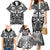 Marquesas Islands Family Matching Mermaid Dress and Hawaiian Shirt Marquesan Tattoo Black White Color - Polynesian Pride