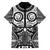 Marquesas Islands Family Matching Off The Shoulder Long Sleeve Dress and Hawaiian Shirt Marquesan Tattoo Black White Color - Polynesian Pride