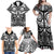 Marquesas Islands Family Matching Off Shoulder Maxi Dress and Hawaiian Shirt Marquesan Tattoo Black White Color - Polynesian Pride