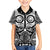 Marquesas Islands Family Matching Puletasi and Hawaiian Shirt Marquesan Tattoo Black White Color - Polynesian Pride