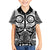 Marquesas Islands Family Matching Short Sleeve Bodycon Dress and Hawaiian Shirt Marquesan Tattoo Black White Color - Polynesian Pride