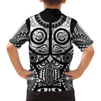 Marquesas Islands Family Matching Tank Maxi Dress and Hawaiian Shirt Marquesan Tattoo Black White Color - Polynesian Pride