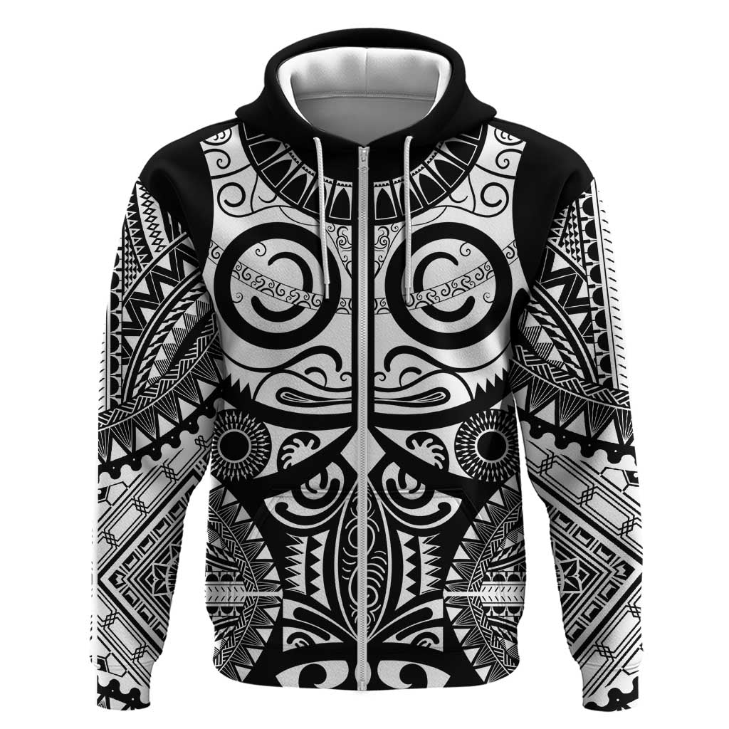 Marquesas Islands Hoodie Marquesan Tattoo Black White Color - Polynesian Pride