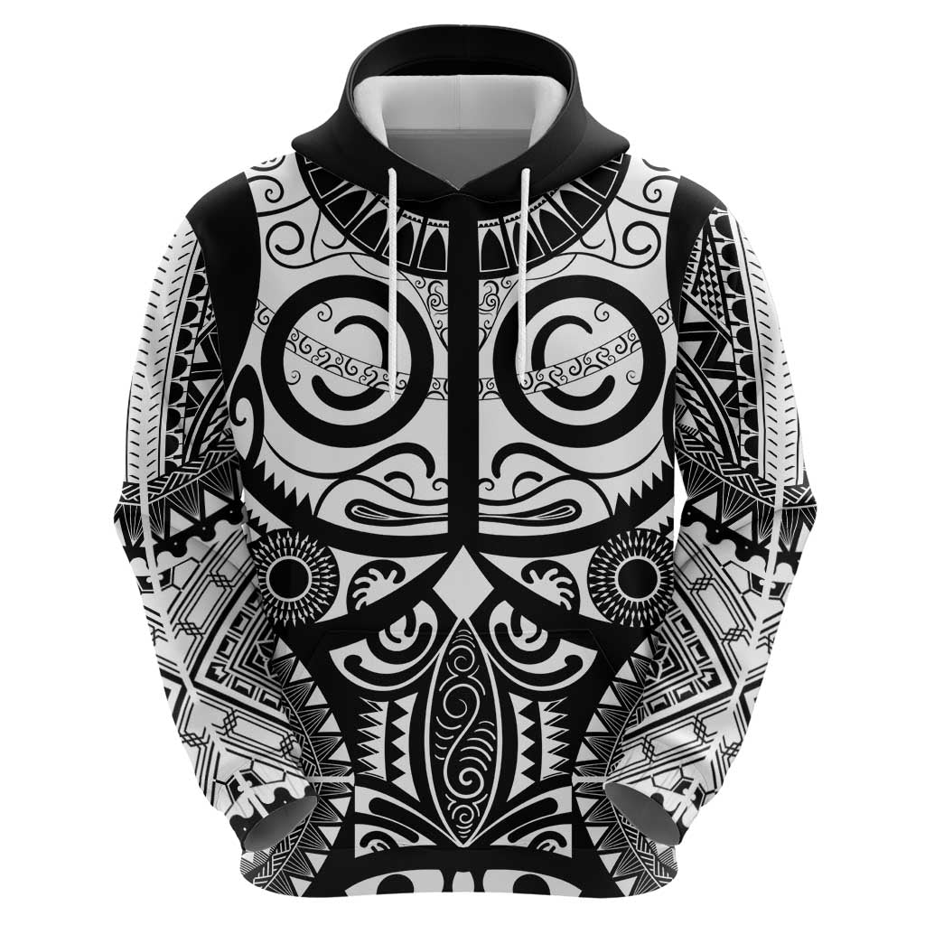 Marquesas Islands Hoodie Marquesan Tattoo Black White Color - Polynesian Pride