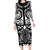 Marquesas Islands Long Sleeve Bodycon Dress Marquesan Tattoo Black White Color - Polynesian Pride