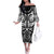 Marquesas Islands Off The Shoulder Long Sleeve Dress Marquesan Tattoo Black White Color - Polynesian Pride