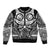 Marquesas Islands Sleeve Zip Bomber Jacket Marquesan Tattoo Black White Color - Polynesian Pride