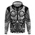 Marquesas Islands Zip Hoodie Marquesan Tattoo Black White Color - Polynesian Pride