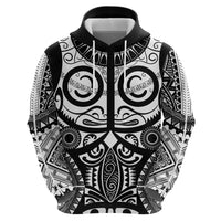 Marquesas Islands Zip Hoodie Marquesan Tattoo Black White Color LT14 - Polynesian Pride