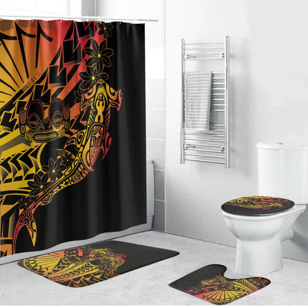 Gradient Marquesas Islands Bathroom Set Marquesan Matatiki Hammerhead Shark Patutiki - Polynesian Pride