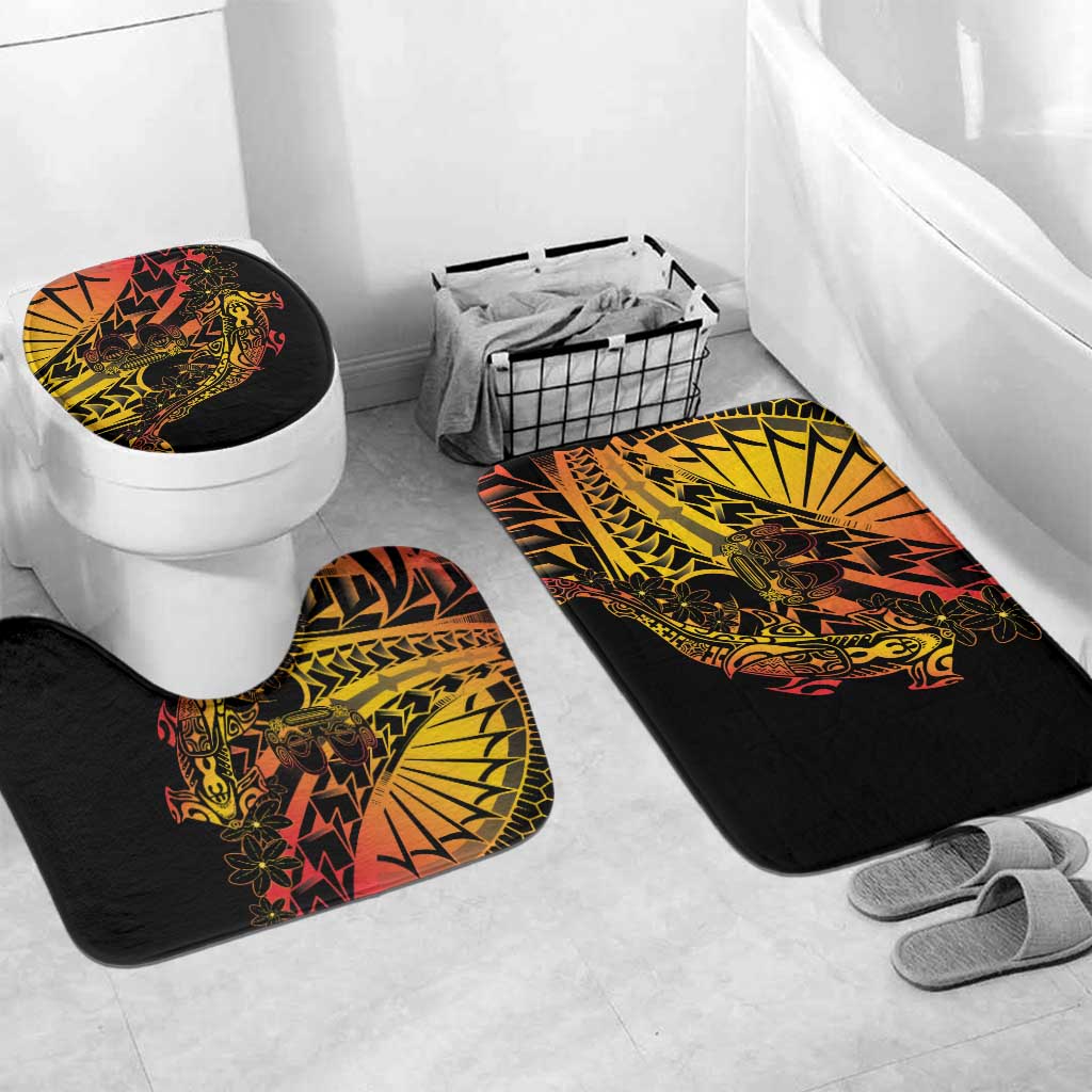 Gradient Marquesas Islands Bathroom Set Marquesan Matatiki Hammerhead Shark Patutiki - Polynesian Pride