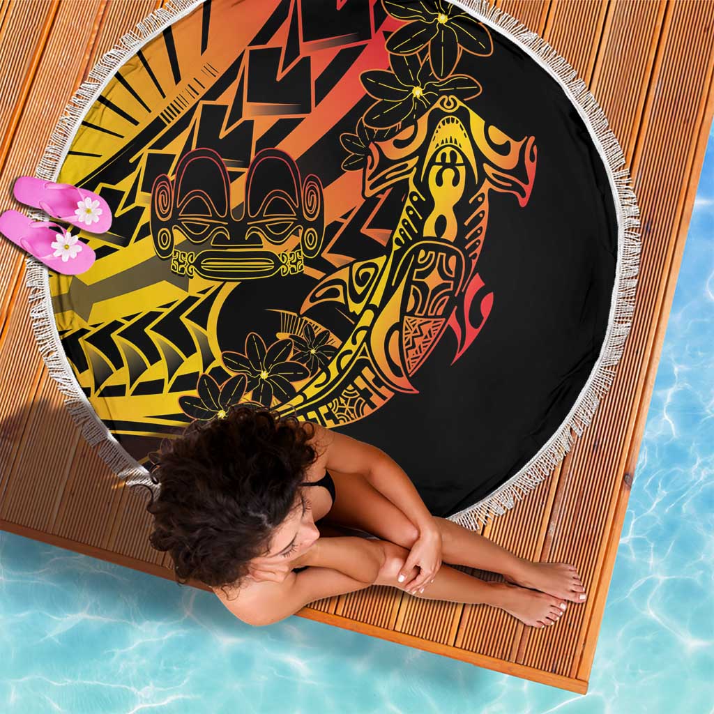 Gradient Marquesas Islands Beach Blanket Marquesan Matatiki Hammerhead Shark Patutiki LT14 - Polynesian Pride