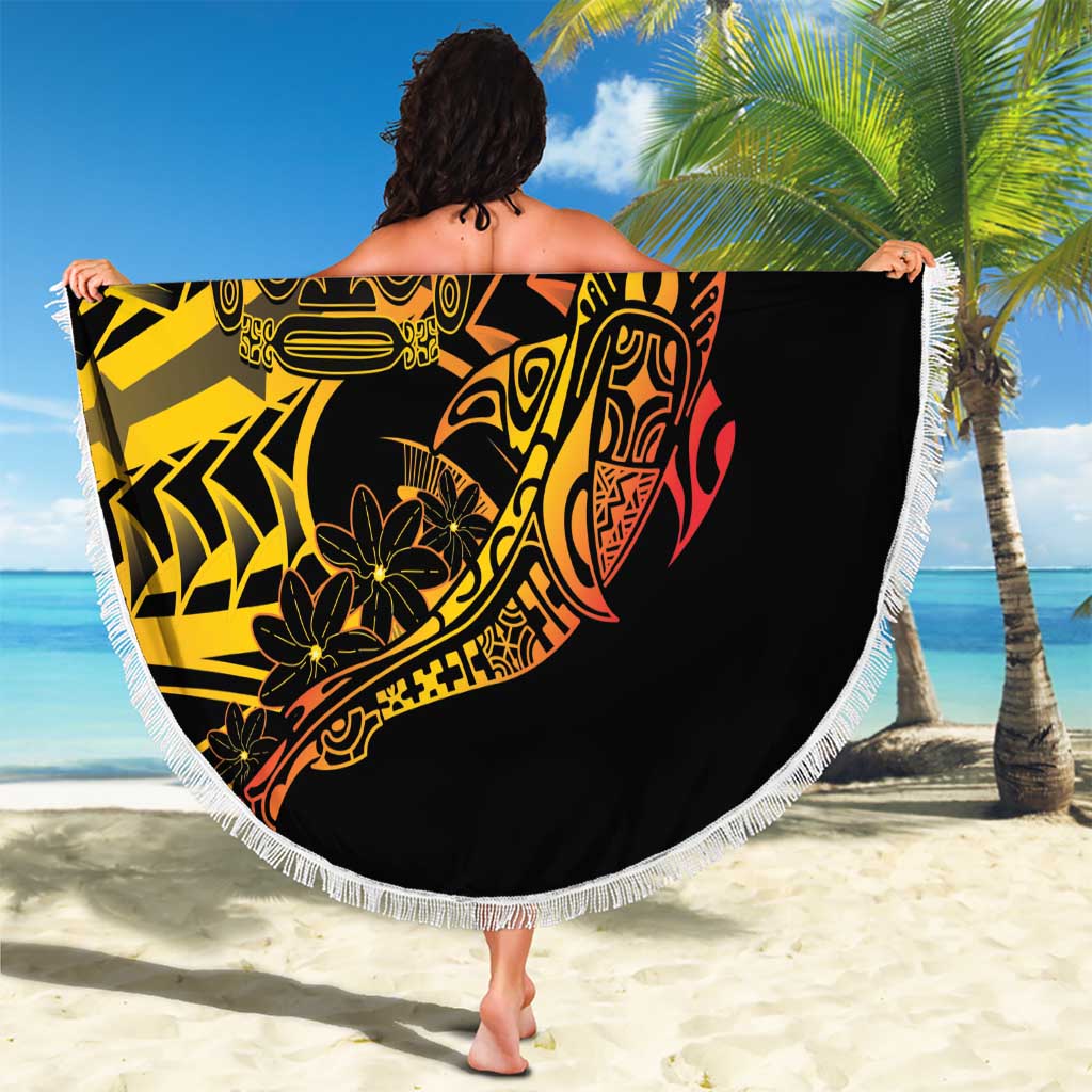 Gradient Marquesas Islands Beach Blanket Marquesan Matatiki Hammerhead Shark Patutiki LT14 - Polynesian Pride