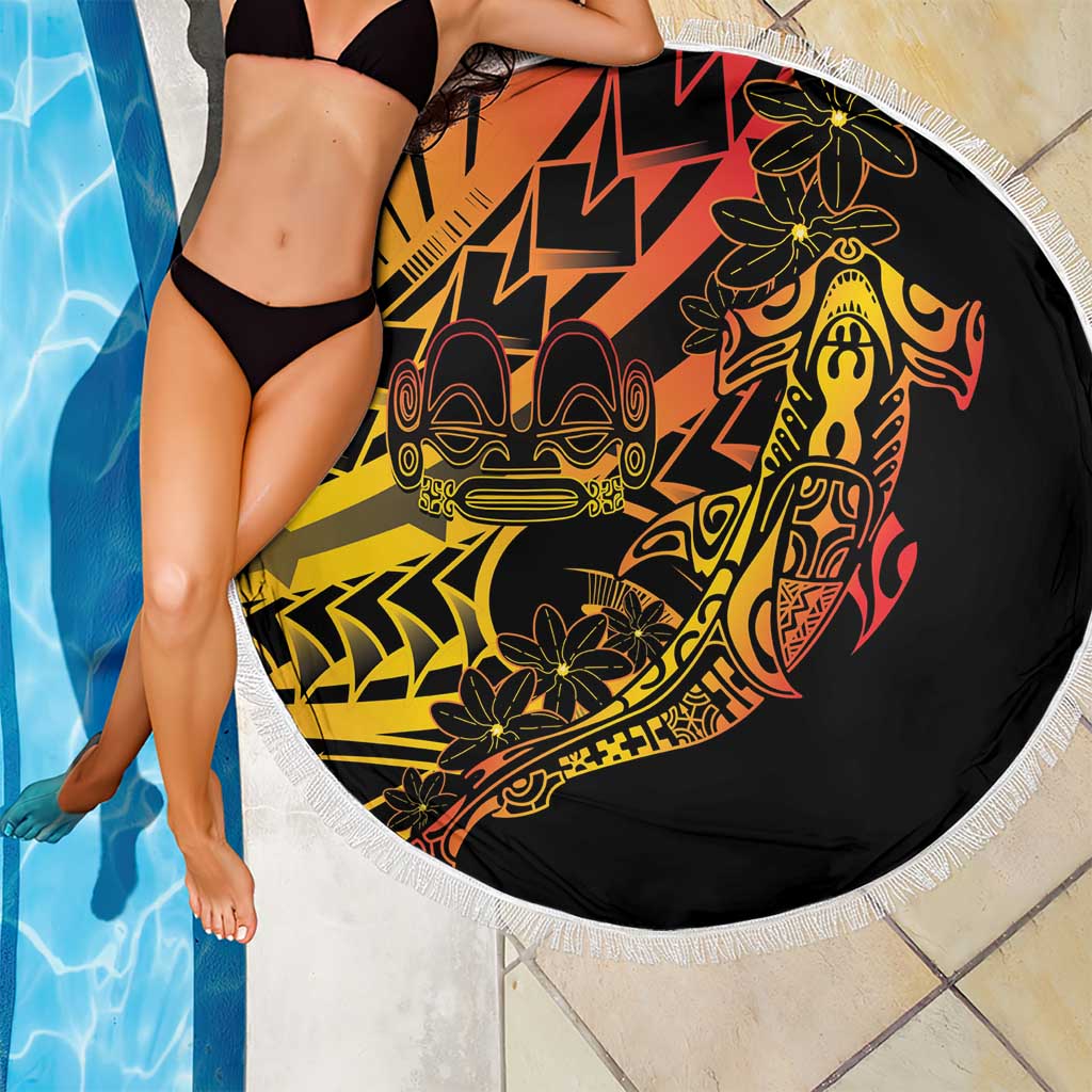 Gradient Marquesas Islands Beach Blanket Marquesan Matatiki Hammerhead Shark Patutiki LT14 - Polynesian Pride