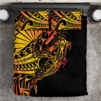 Gradient Marquesas Islands Bedding Set Marquesan Matatiki Hammerhead Shark Patutiki LT14 Yellow - Polynesian Pride