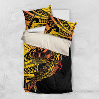 Gradient Marquesas Islands Bedding Set Marquesan Matatiki Hammerhead Shark Patutiki LT14 US Twin 172cm x 218cm Yellow - Polynesian Pride