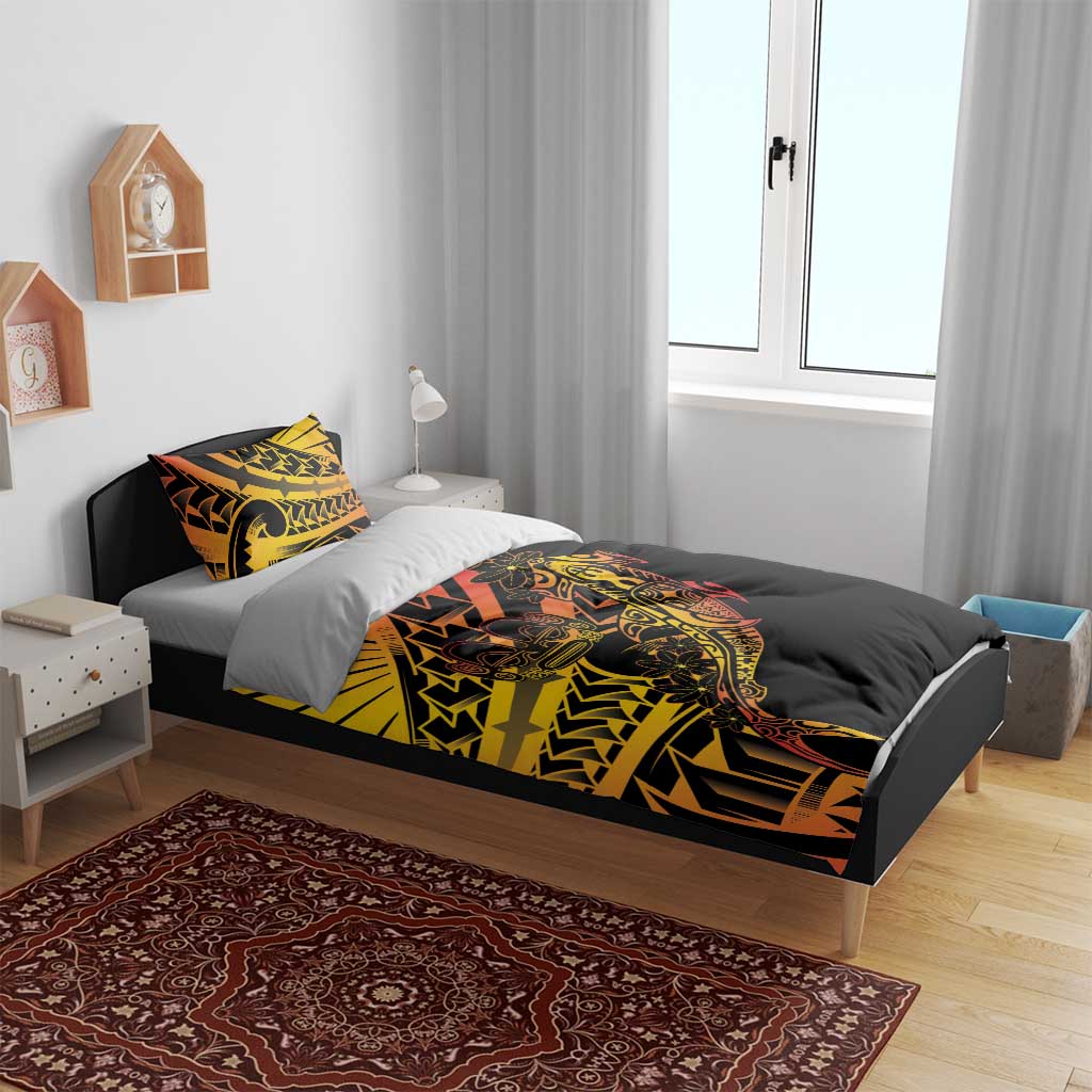 Gradient Marquesas Islands Bedding Set Marquesan Matatiki Hammerhead Shark Patutiki LT14 - Polynesian Pride