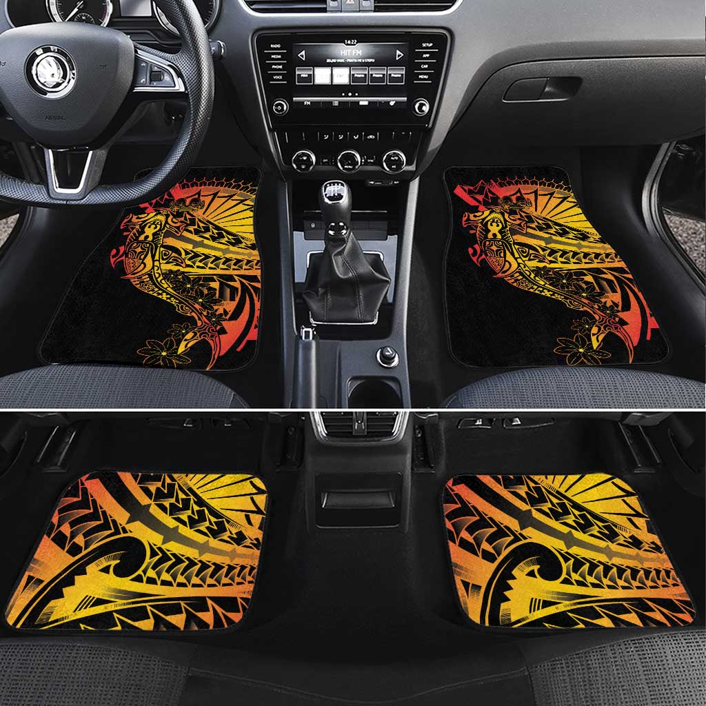 Gradient Marquesas Islands Car Mats Marquesan Matatiki Hammerhead Shark Patutiki - Polynesian Pride