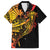 Gradient Marquesas Islands Family Matching Off The Shoulder Long Sleeve Dress and Hawaiian Shirt Marquesan Matatiki Hammerhead Shark Patutiki - Polynesian Pride