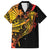 Gradient Marquesas Islands Family Matching Short Sleeve Bodycon Dress and Hawaiian Shirt Marquesan Matatiki Hammerhead Shark Patutiki - Polynesian Pride