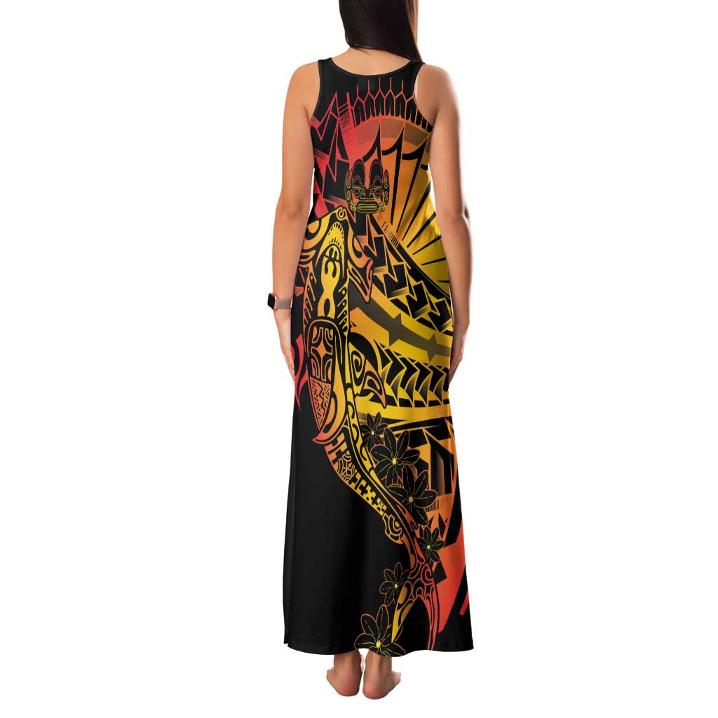Gradient Marquesas Islands Family Matching Tank Maxi Dress and Hawaiian Shirt Marquesan Matatiki Hammerhead Shark Patutiki LT14 - Polynesian Pride