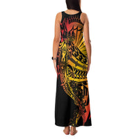 Gradient Marquesas Islands Family Matching Tank Maxi Dress and Hawaiian Shirt Marquesan Matatiki Hammerhead Shark Patutiki LT14 - Polynesian Pride