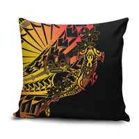 Gradient Marquesas Islands Pillow Cover Marquesan Matatiki Hammerhead Shark Patutiki LT14 Yellow - Polynesian Pride