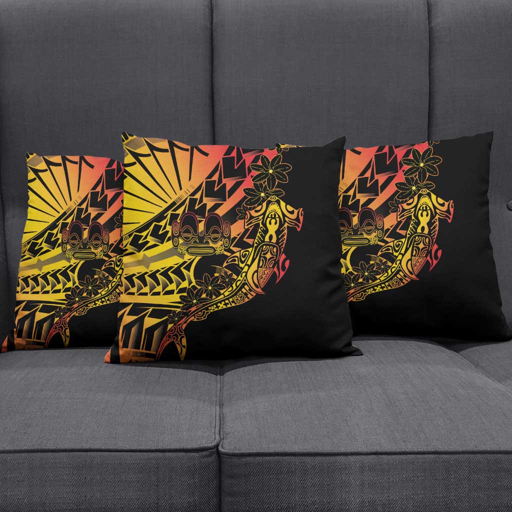 Gradient Marquesas Islands Pillow Cover Marquesan Matatiki Hammerhead Shark Patutiki LT14 - Polynesian Pride