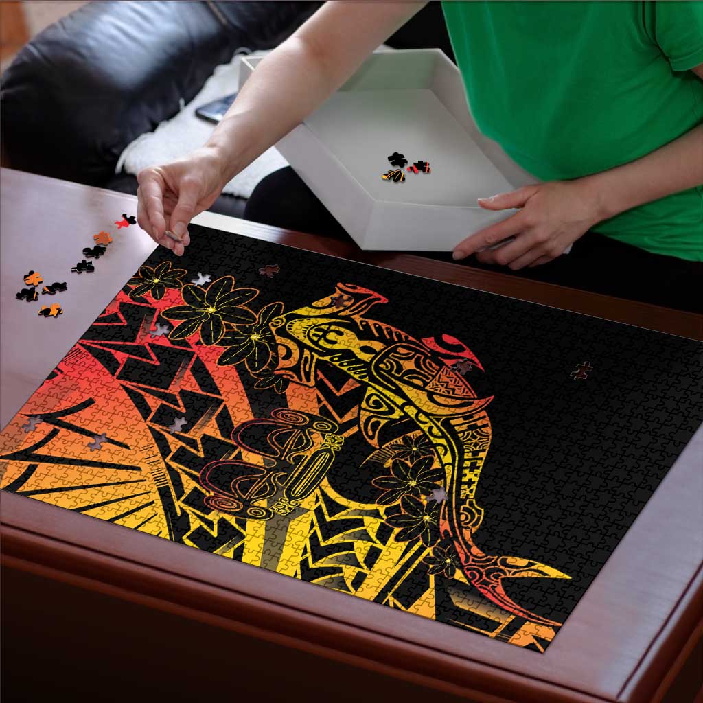 Gradient Marquesas Islands Puzzle Marquesan Matatiki Hammerhead Shark Patutiki - Polynesian Pride