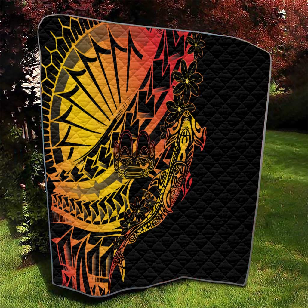 Gradient Marquesas Islands Quilt Marquesan Matatiki Hammerhead Shark Patutiki LT14 - Polynesian Pride