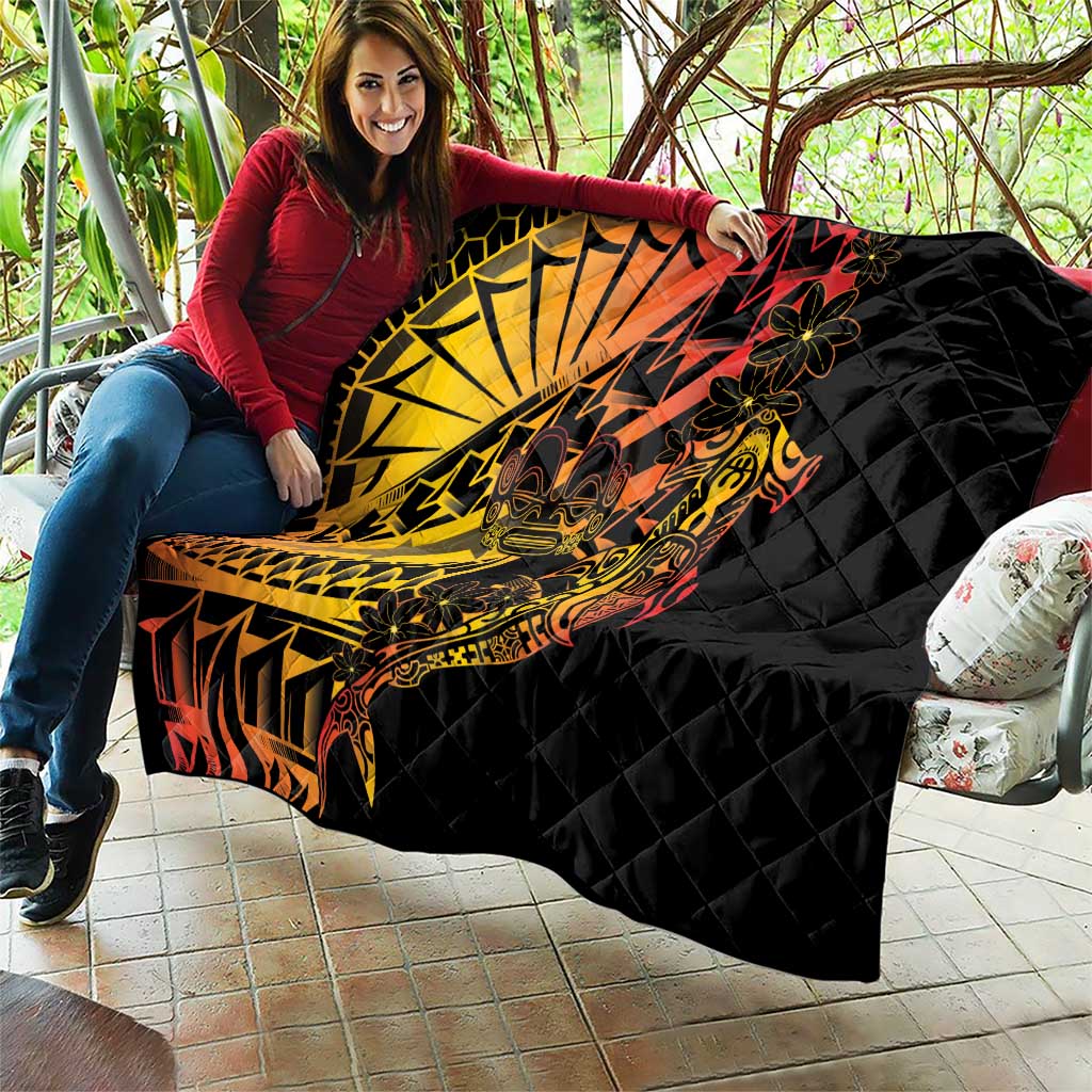 Gradient Marquesas Islands Quilt Marquesan Matatiki Hammerhead Shark Patutiki LT14 - Polynesian Pride