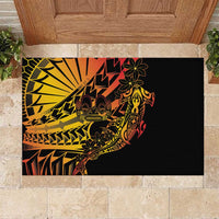 Gradient Marquesas Islands Rubber Doormat Marquesan Matatiki Hammerhead Shark Patutiki - Polynesian Pride