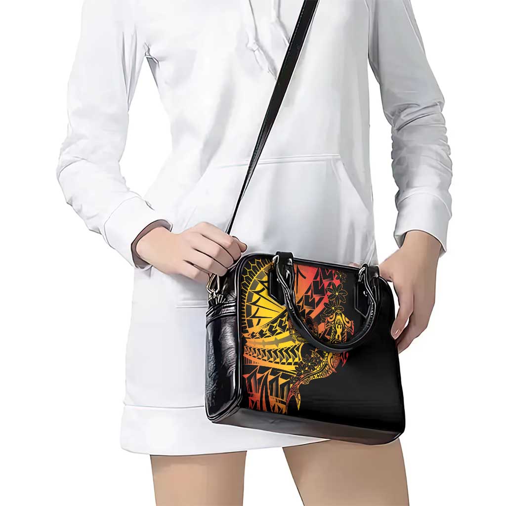 Gradient Marquesas Islands Shoulder Handbag Marquesan Matatiki Hammerhead Shark Patutiki - Polynesian Pride