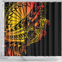 Gradient Marquesas Islands Shower Curtain Marquesan Matatiki Hammerhead Shark Patutiki LT14 - Polynesian Pride
