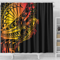 Gradient Marquesas Islands Shower Curtain Marquesan Matatiki Hammerhead Shark Patutiki LT14 - Polynesian Pride