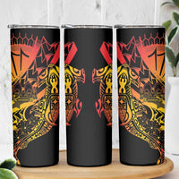 Gradient Marquesas Islands Skinny Tumbler Marquesan Matatiki Hammerhead Shark Patutiki - Polynesian Pride