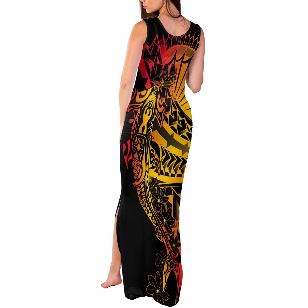 Gradient Marquesas Islands Tank Maxi Dress Marquesan Matatiki Hammerhead Shark Patutiki LT14 - Polynesian Pride