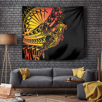Gradient Marquesas Islands Tapestry Marquesan Matatiki Hammerhead Shark Patutiki LT14 Yellow - Polynesian Pride