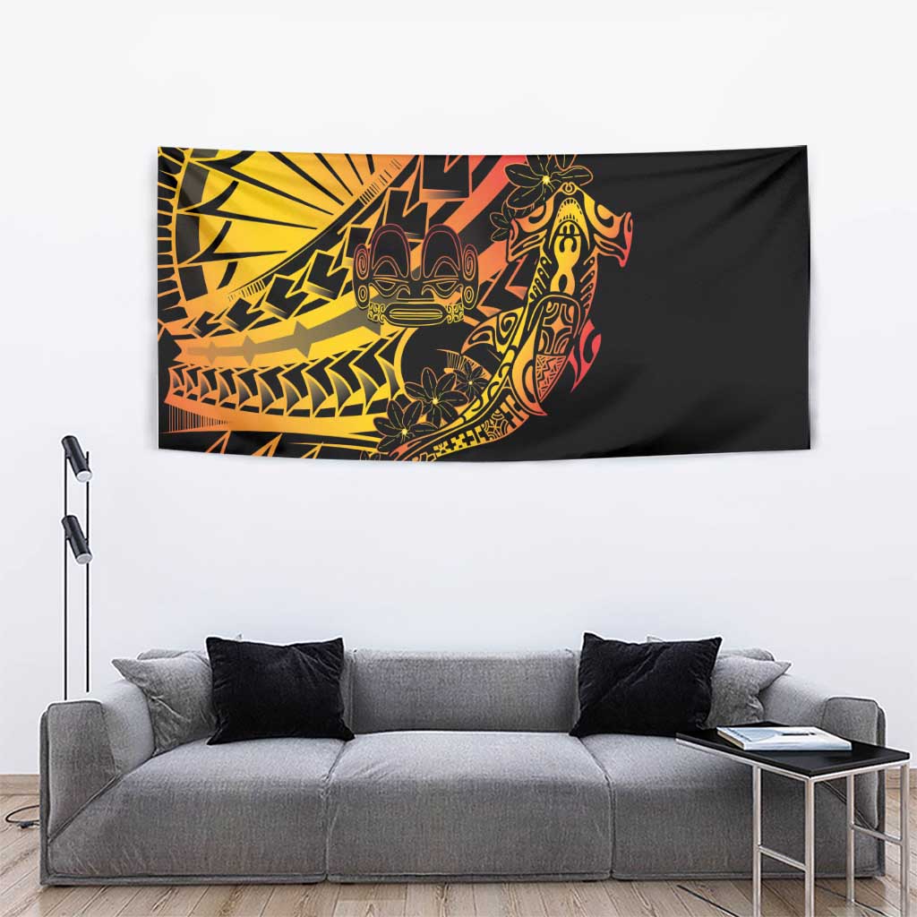 Gradient Marquesas Islands Tapestry Marquesan Matatiki Hammerhead Shark Patutiki LT14 - Polynesian Pride